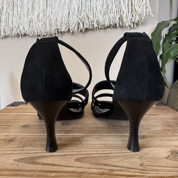 Impo The Uptown Black Suede Leather Triple Strap Spool Low Heel Sandals Size 8M - Picture 14 of 17